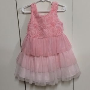 Bonnie Jean Exclusive Girls Pink Dress With Rosette Flowers Size 3T